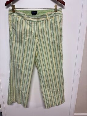 Charlotte Green & Yellow Striped Capris